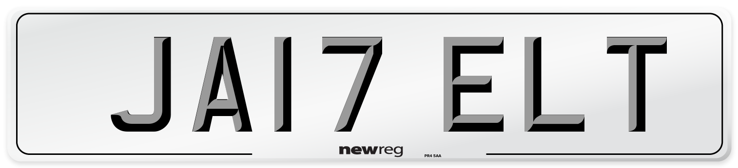 JA17 ELT Number Plate from New Reg